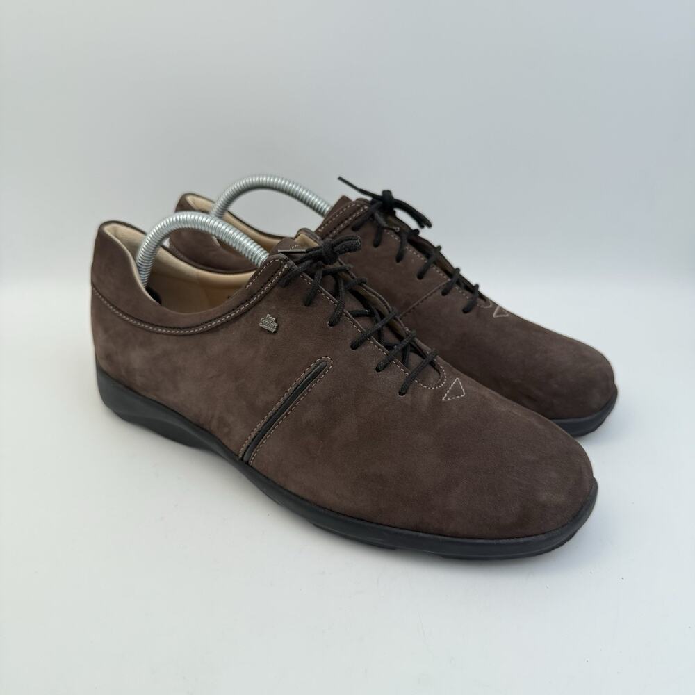 Finn Comfort Women's Size 7.5 Belfort Suede Leather Lace Up Walking Shoes Brown